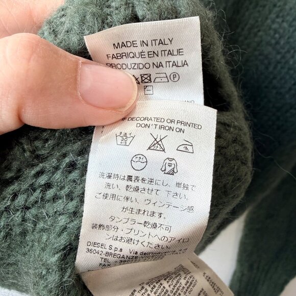 Diesel Made in Italy Mohair Wool Knit Sweater Multicolor Size M D48 - Picture 8 of 9